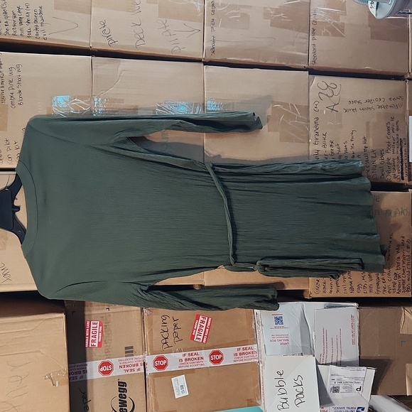 $5☃️Faded Glory Green Embroidered Tie Neck w/Tassels Elastic Sleeve Hems Xl - Picture 7 of 7